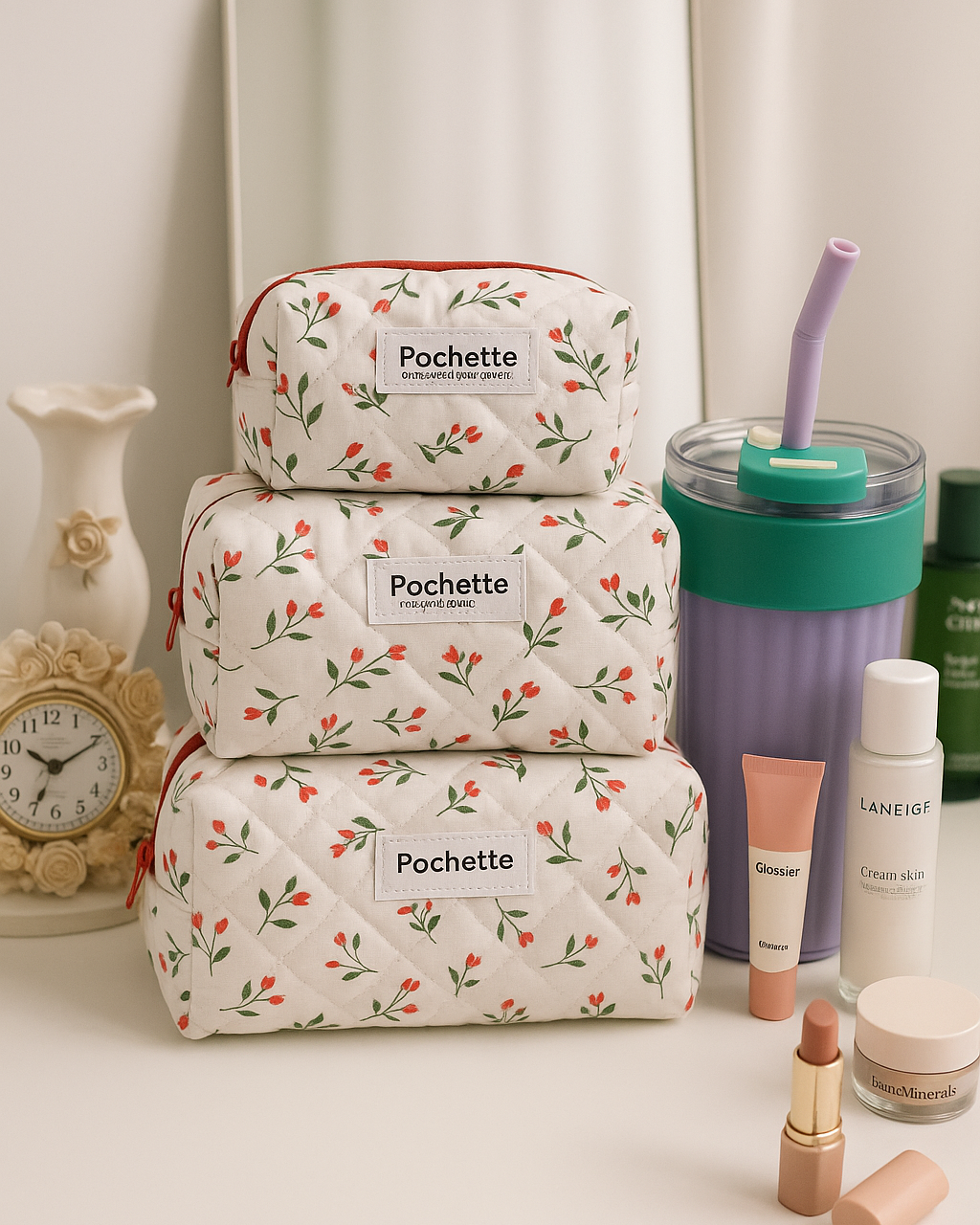 Floral beauty case
