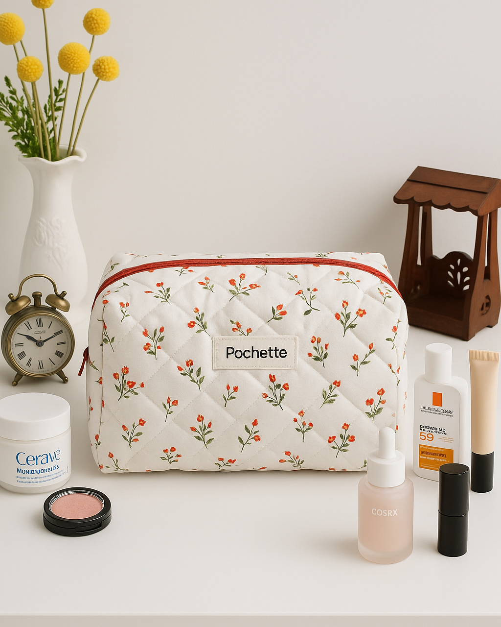 Floral beauty case