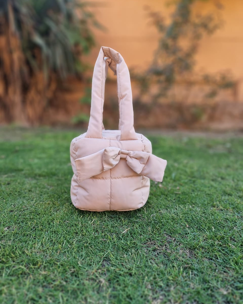 Puffer Bag Bow Tote Bag With Bow
