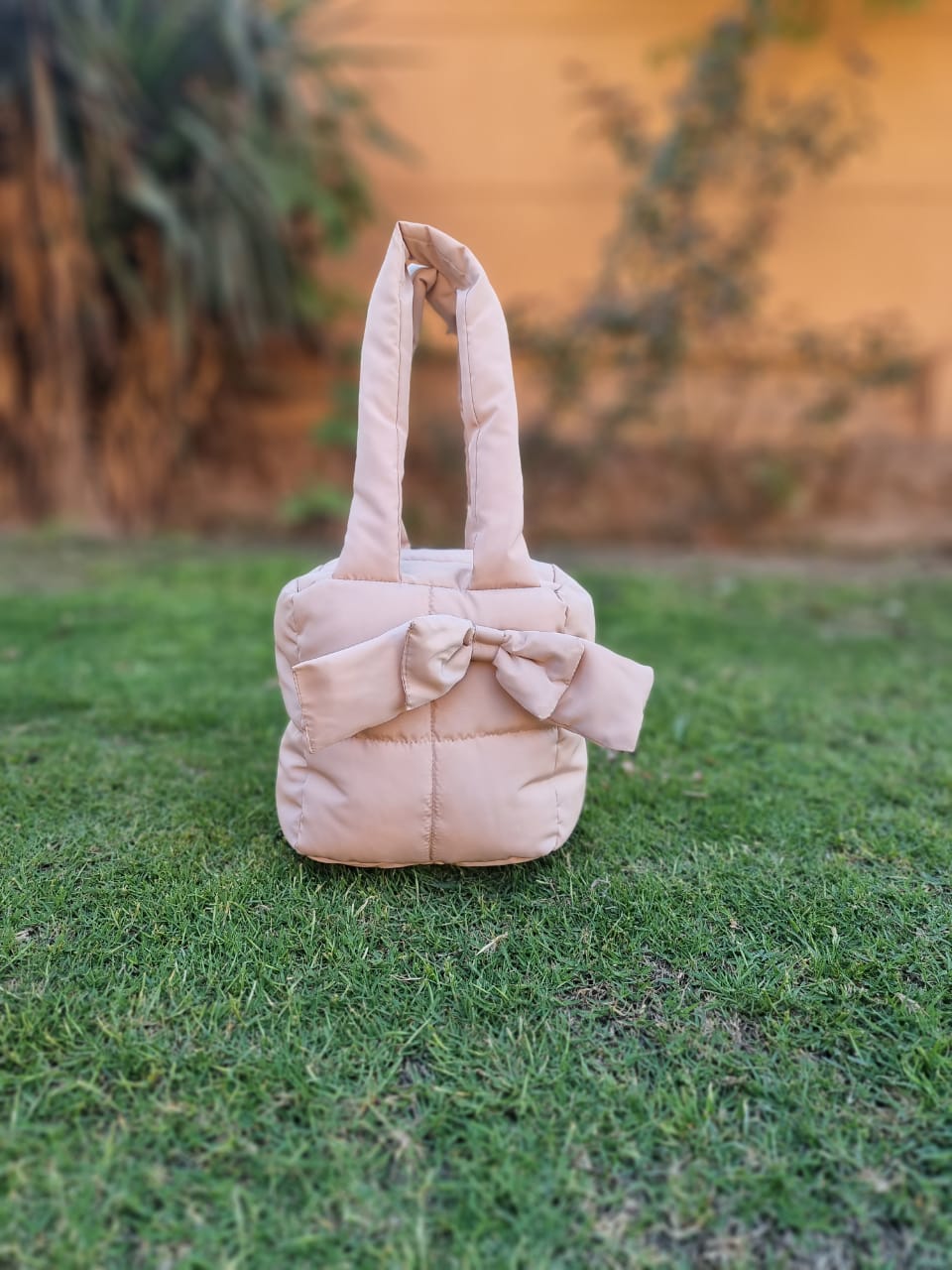 Puffer Bag Bow Tote Bag With Bow