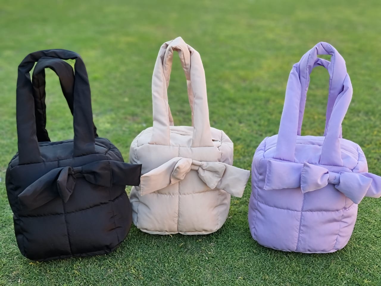 Puffer Bag Bow Tote Bag With Bow
