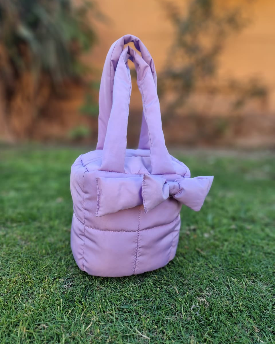 Puffer Bag Bow Tote Bag With Bow