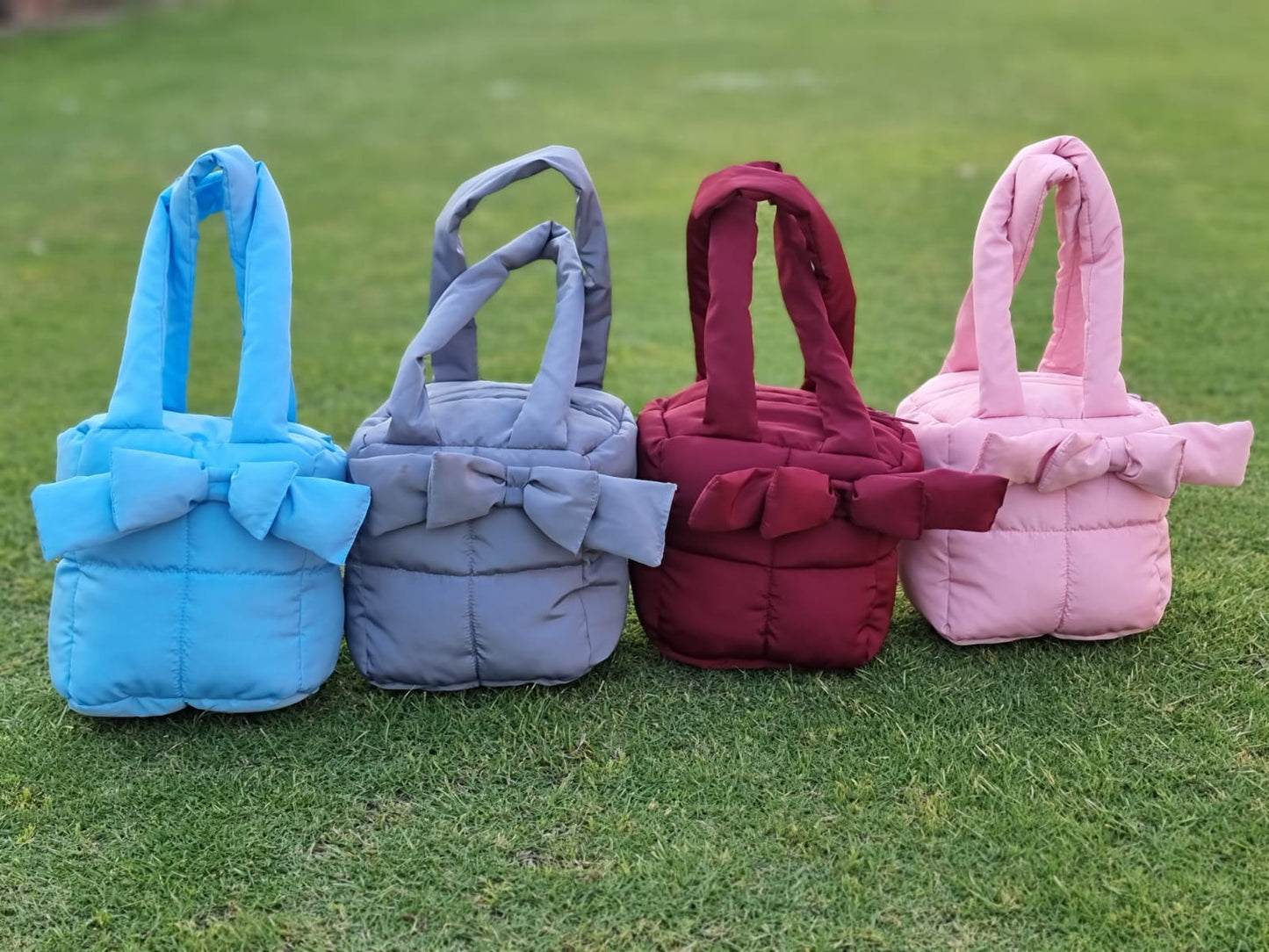 Puffer Bag Bow Tote Bag With Bow