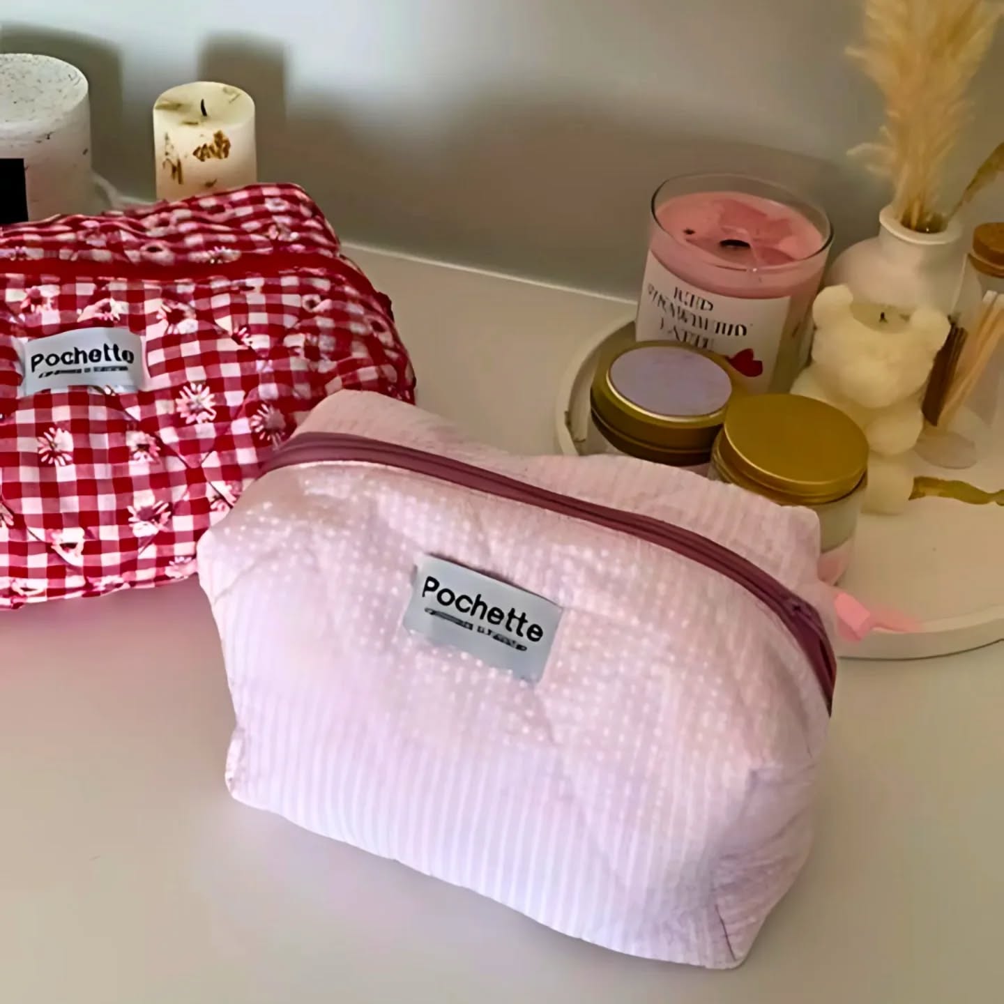 Baby pink beauty case