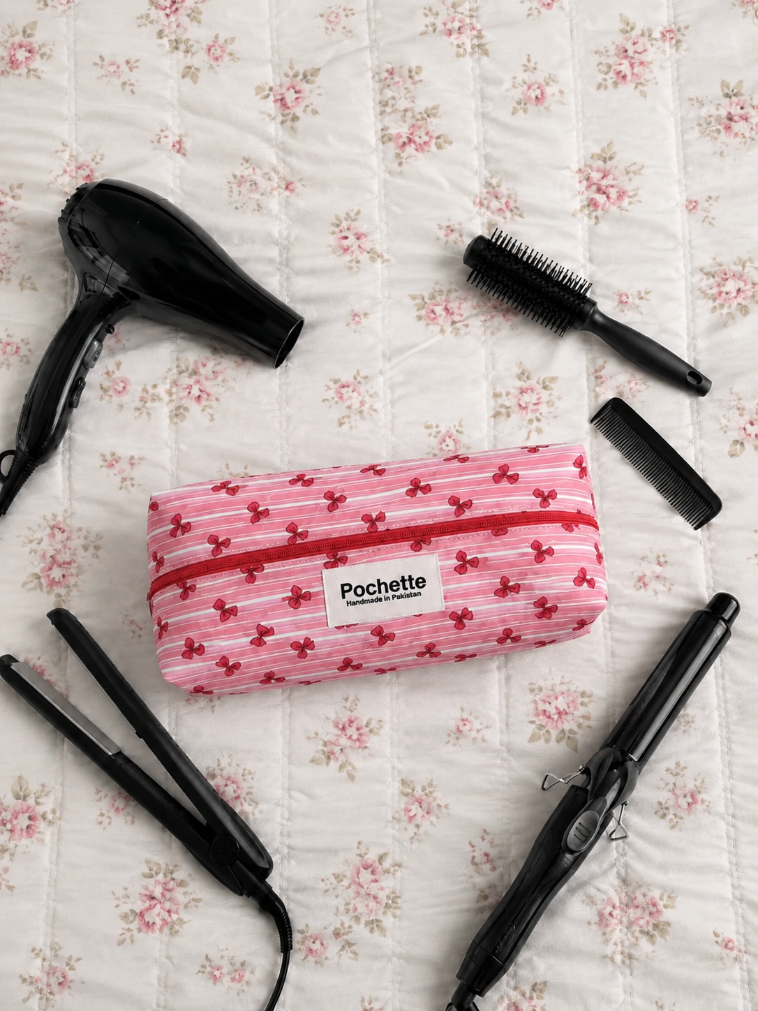 Pink Whimsy Hair Tools Pouch