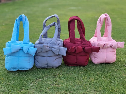 Puffer Bag Bow Tote Bag With Bow