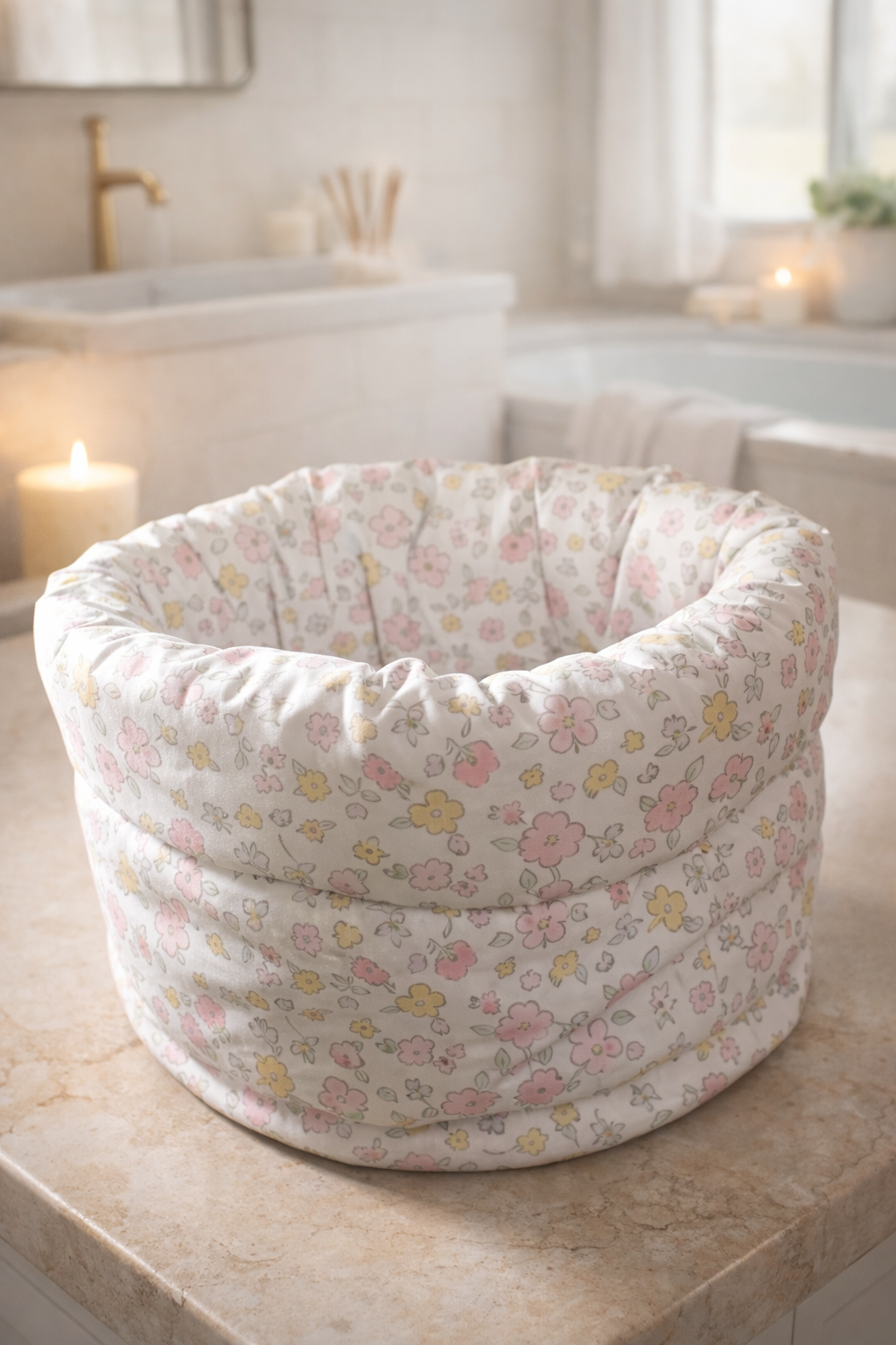 Sylvie Bubble Bucket Bag | Quilted Makeup & Toiletries Case - Pochette