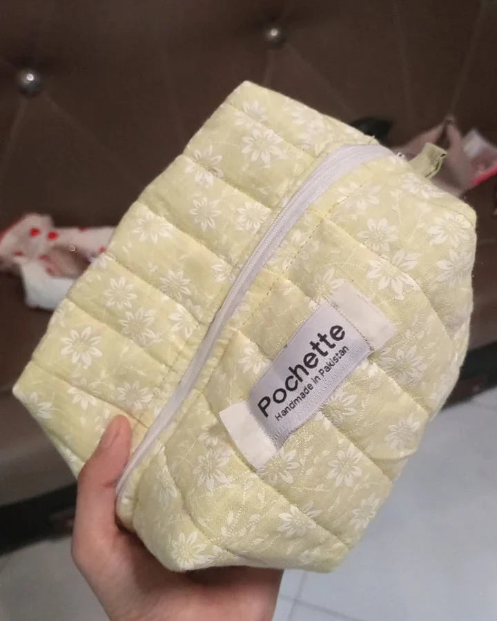 Yellow Floral Beauty case