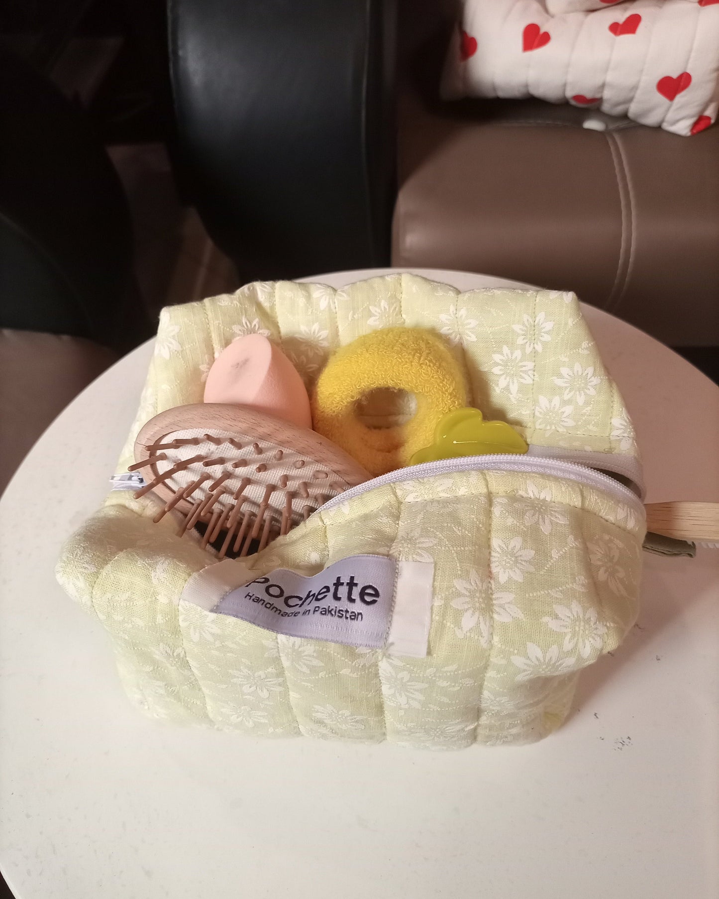 Yellow Floral Beauty case